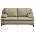 2-SITZER-SOFA Fango Echtleder  - Fango/Schwarz, Design, Leder/Metall (178/92/98cm) - Novel
