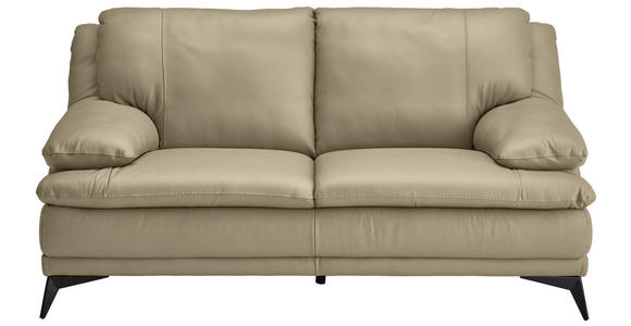 2-SITZER-SOFA Fango Echtleder  - Fango/Schwarz, Design, Leder/Metall (178/92/98cm) - Novel