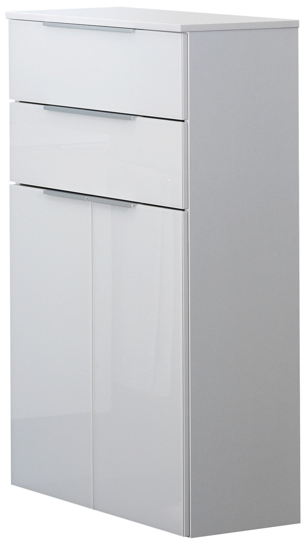 MIDISCHRANK 61/106,5/32 cm  - Silberfarben/Weiß, MODERN, Glas/Holzwerkstoff (61/106,5/32cm) - MID.YOU