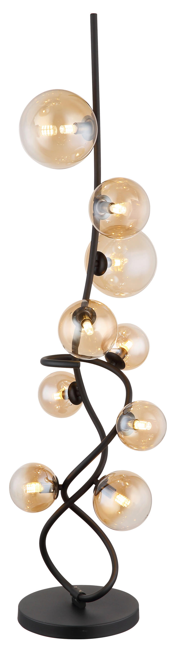 LED-STEHLEUCHTE 33/122 cm    - Klar/Schwarz, Design, Glas/Kunststoff (33/122cm) - Globo