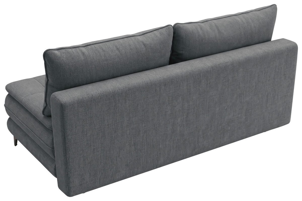 SCHLAFSOFA Chenille Grau  inkl. Bettkasten, Schlaffunktion, Topper  - Schwarz/Grau, Design, Textil/Metall (200/95/92cm) - Stylife