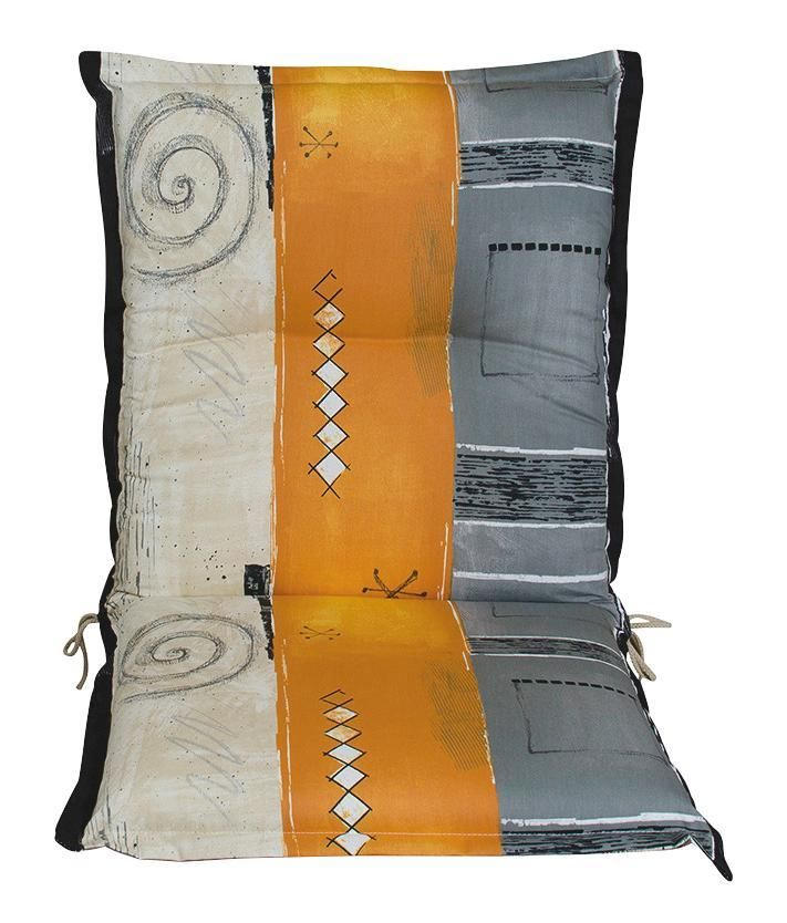 SESSELAUFLAGE in  - Naturfarben/Orange, Design (50/9/100cm)