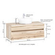 WASCHTISCHKOMBI 101 cm  - Eiche Wotan/Weiß, Natur, Keramik/Holzwerkstoff (101cm) - Xora