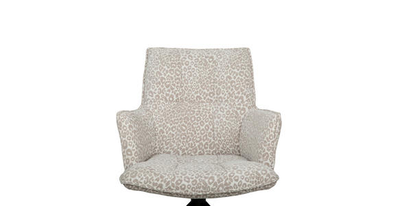 ARMLEHNSTUHL  Stoffauswahl, Sitzfläche 360° drehbar, automatische Rückholfunktion Jacquard  - Taupe/Beige, Design, Textil/Metall (59/89.5/63cm) - Novel