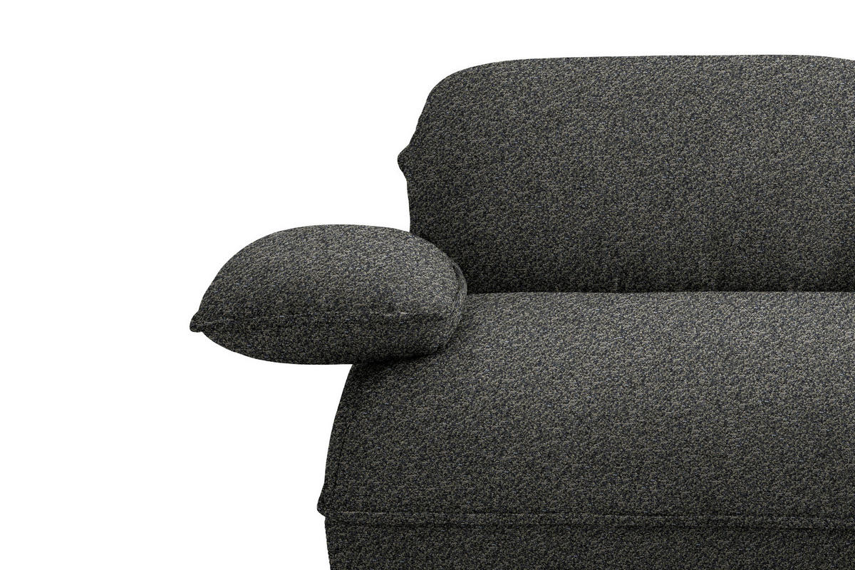 ECKSOFA  in Chenille Blaugrau  343/154 cm  - Blaugrau/Schwarz, Design, Kunststoff/Textil (343/154cm) - Koinor