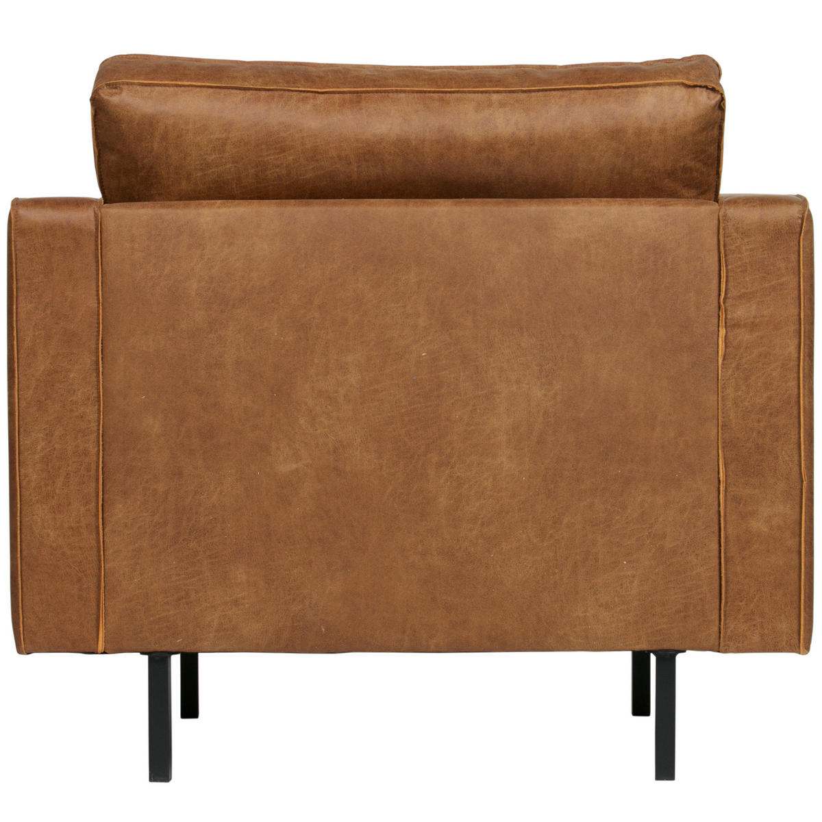 SESSEL in Kombination Echtleder/Stoff Cognac  - Cognac/Schwarz, Design, Leder/Metall (98/83/88cm) - Livetastic