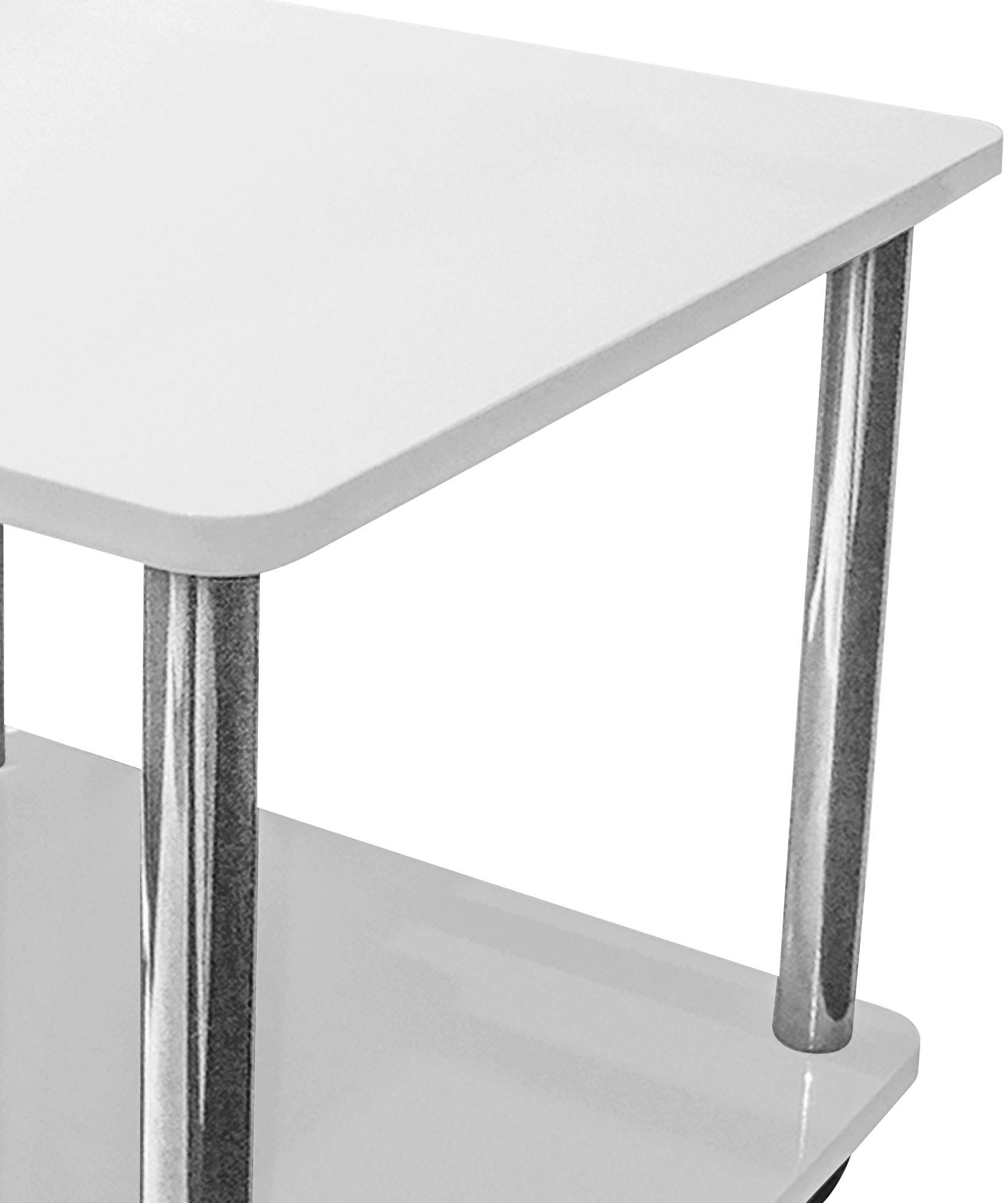 POMOĆNI STOLIĆ bijela  metal, drvni materijal   - bijela, Moderno, drvni materijal/metal (40/41,5/40cm)