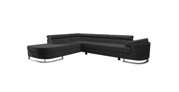 ECKSOFA in Lederlook Schwarz  - Chromfarben/Schwarz, KONVENTIONELL, Textil/Metall (224/278cm) - Carryhome