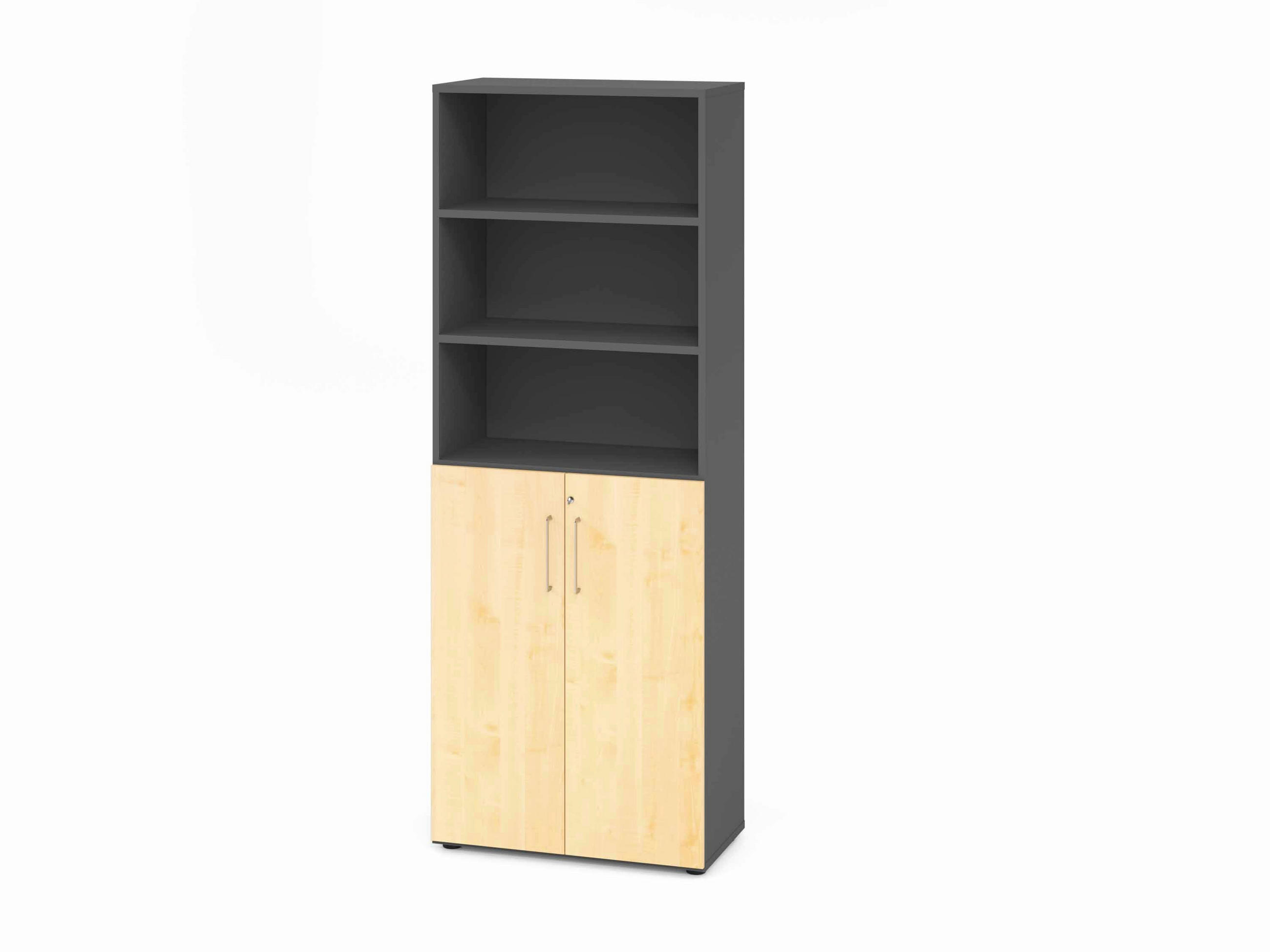 AKTENSCHRANK Graphitfarben, Ahornfarben  - Ahornfarben/Graphitfarben, Basics, Holzwerkstoff (80/215,6/41,7cm) - Venda
