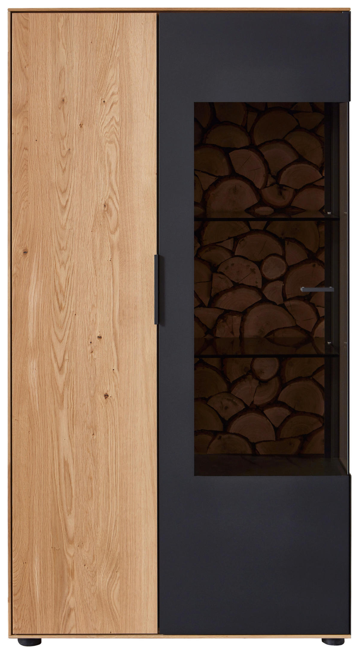 HIGHBOARD  79,5/147,9/45,2 cm  - Schwarz, Design, Glas/Holz (79,5/147,9/45,2cm) - Valdera