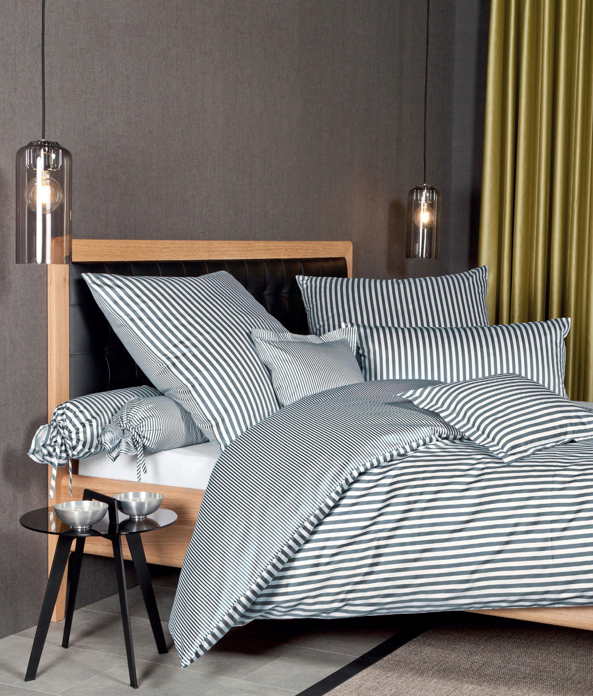 WENDEBETTWÄSCHE Giorgio Makosatin 135/200 cm  - Anthrazit/Weiß, KONVENTIONELL, Textil (135/200cm) - Janine