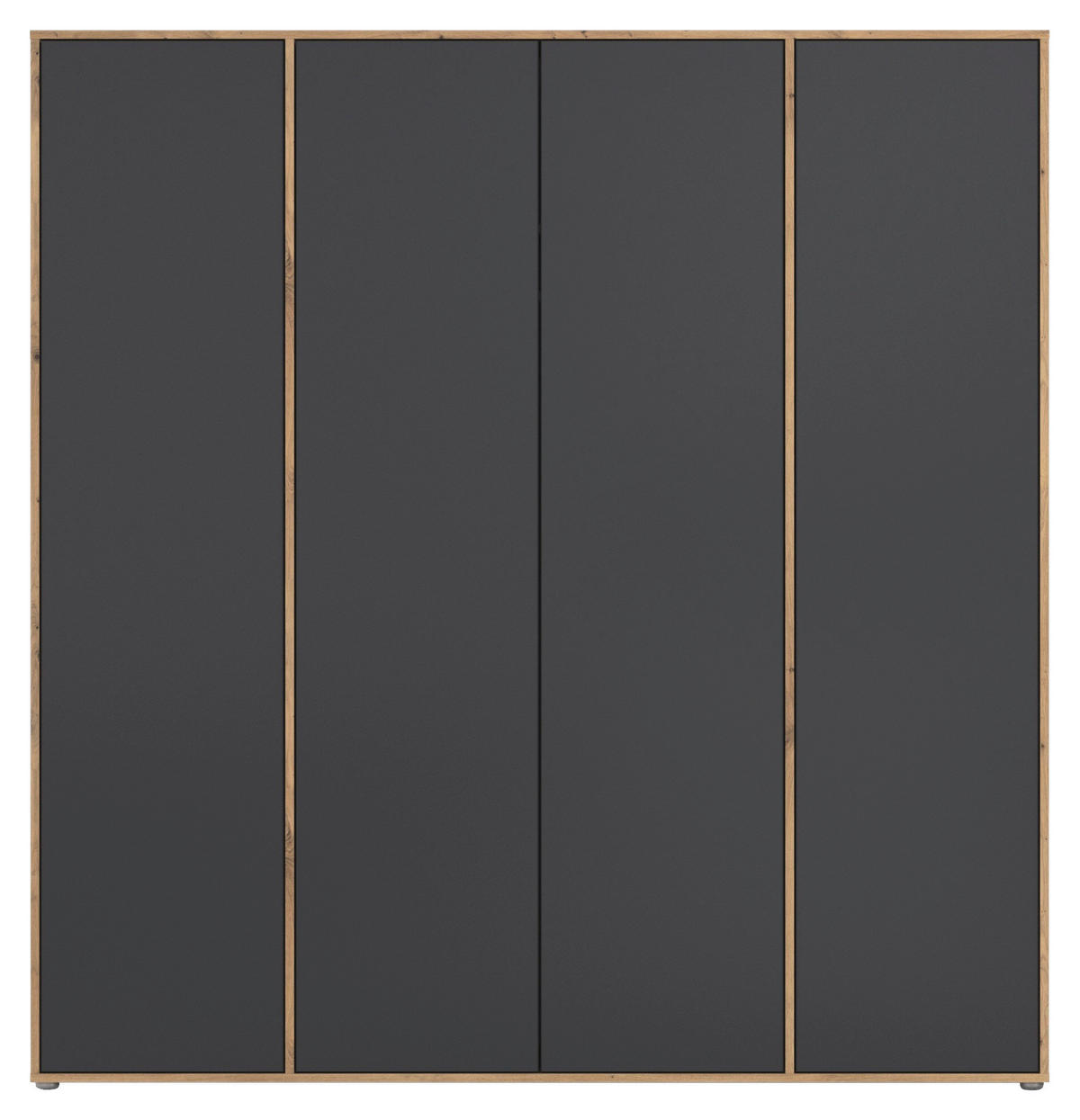 GARDEROB MED GÅNGJÄRN 187/194/53 cm 4-dörrar - grå/ek Artisan, Modern, trämaterial (187/194/53cm) - Rauch Möbel