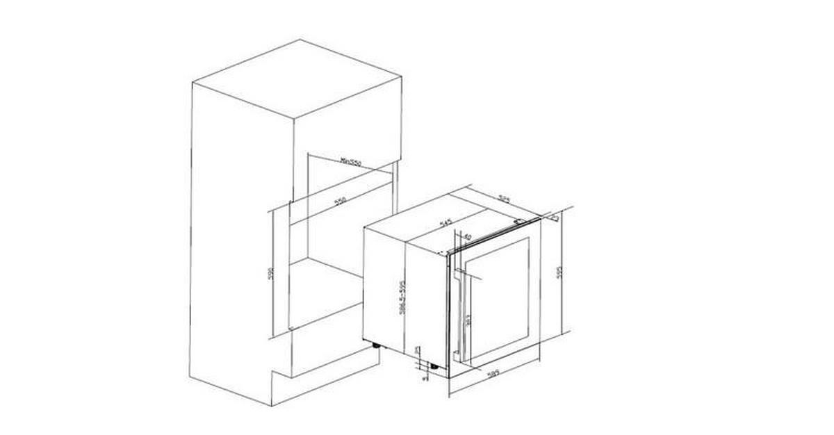 WEINKÜHLSCHRANK AVI60F2FV  - Schwarz, Basics, Glas/Holz (58,9/54,8/59,5cm)
