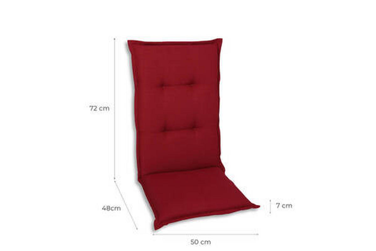 SESSELAUFLAGENSET Uni  - Kirschrot, Basics, Textil (50/7/120cm)