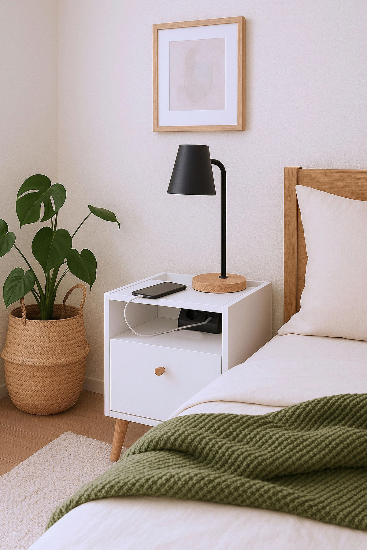 NACHTTISCH 40,2/50,1/32,7 cm  in Weiß  - Weiß, Design, Holz/Holzwerkstoff (40,2/50,1/32,7cm) - MID.YOU