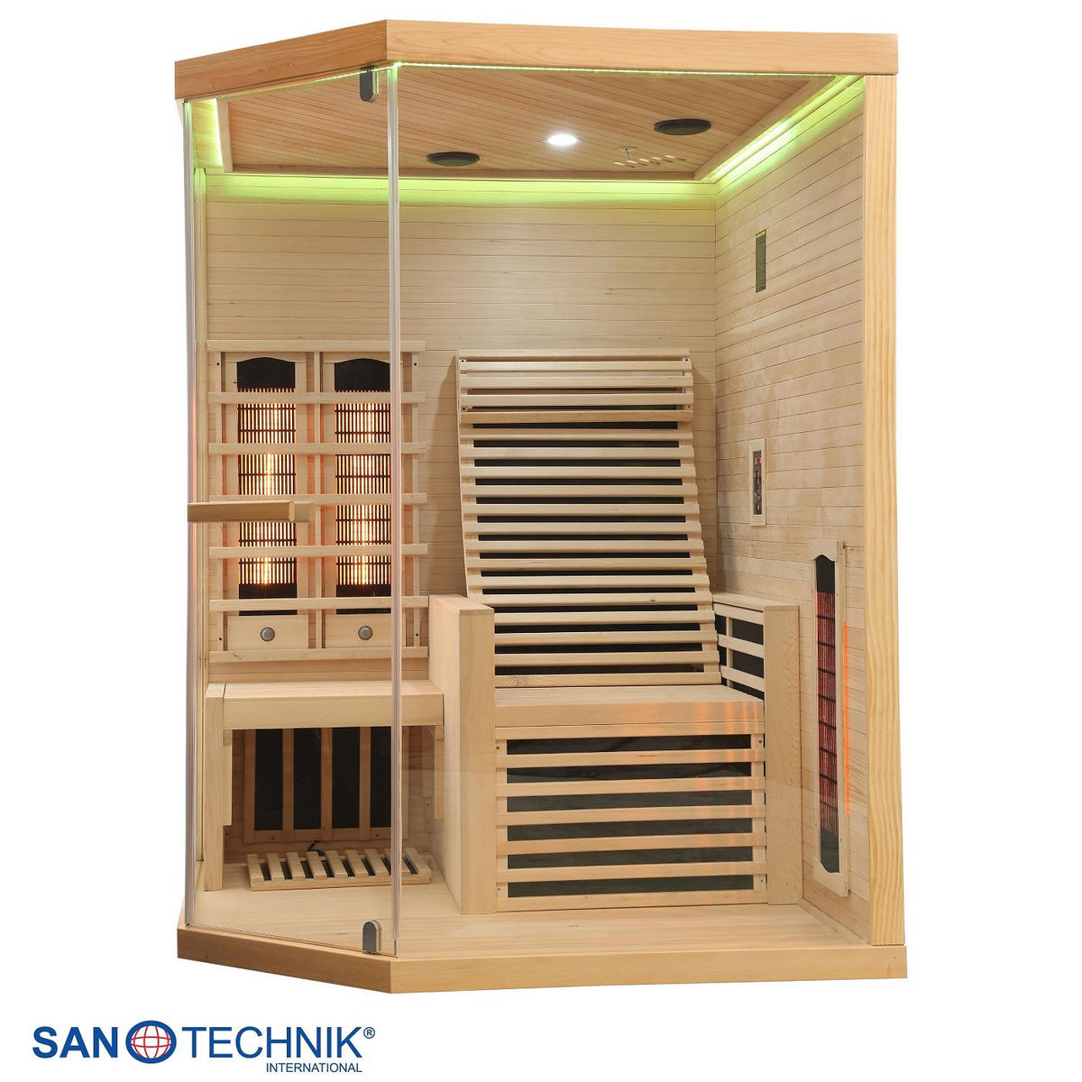 INFRAROTKABINE für 2 Personen Carbon 3  - Naturfarben, KONVENTIONELL, Holz (150/150/195cm) - Sanotechnik