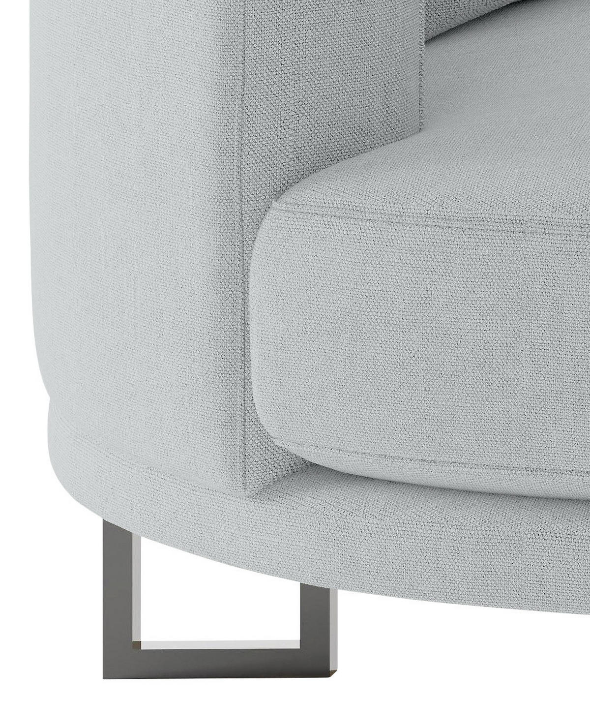 BIGSOFA in Webstoff Grau  - Schwarz/Grau, Design, Textil/Metall (150/283cm) - Livetastic