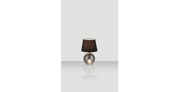 TISCHLEUCHTE 18/29 cm   - Schwarz, Basics, Glas/Textil (18/29cm) - Novel