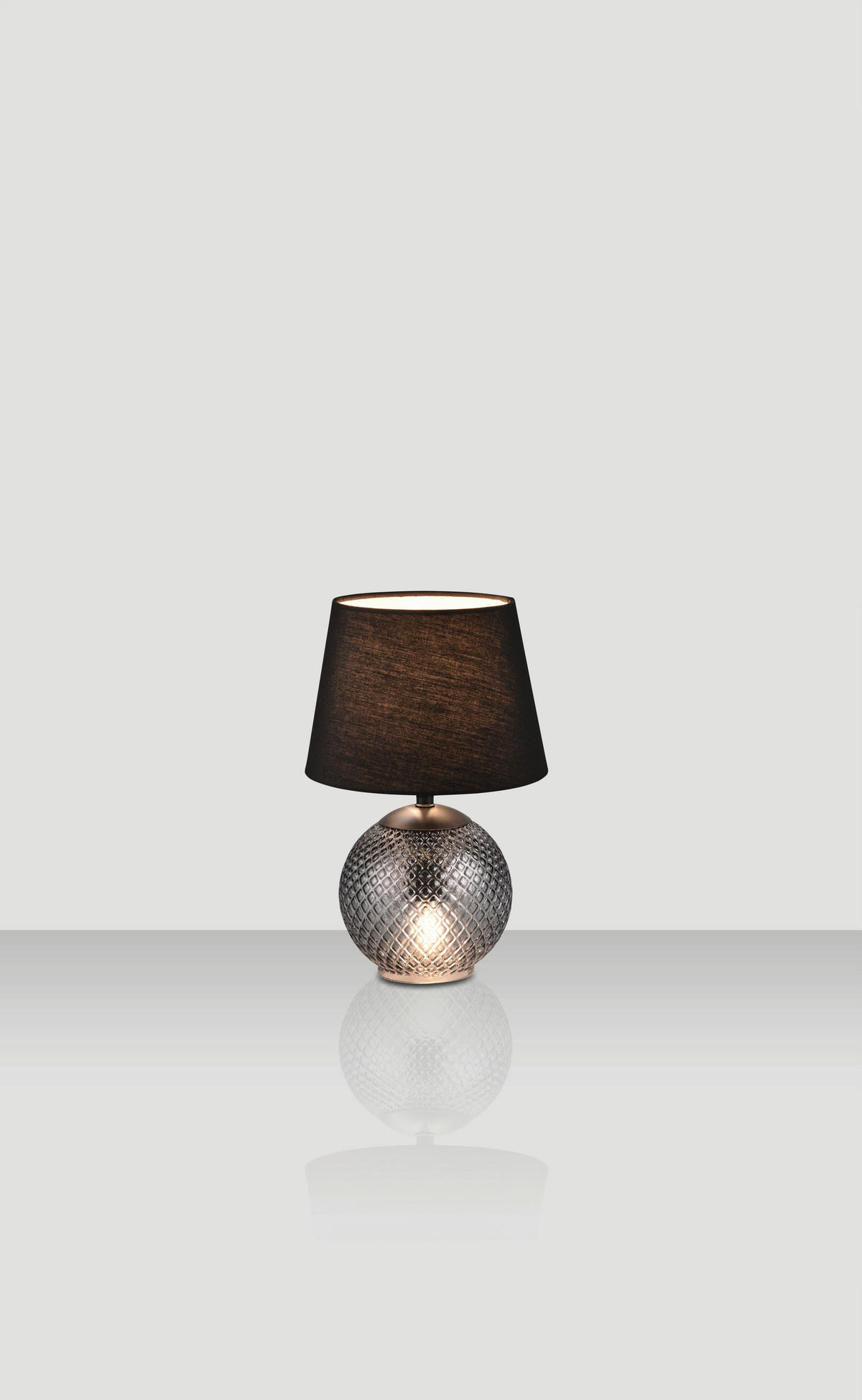 STOLNÁ LAMPA, E14, 18/29 cm  - čierna, Basics, kov/textil (18/29cm) - Novel