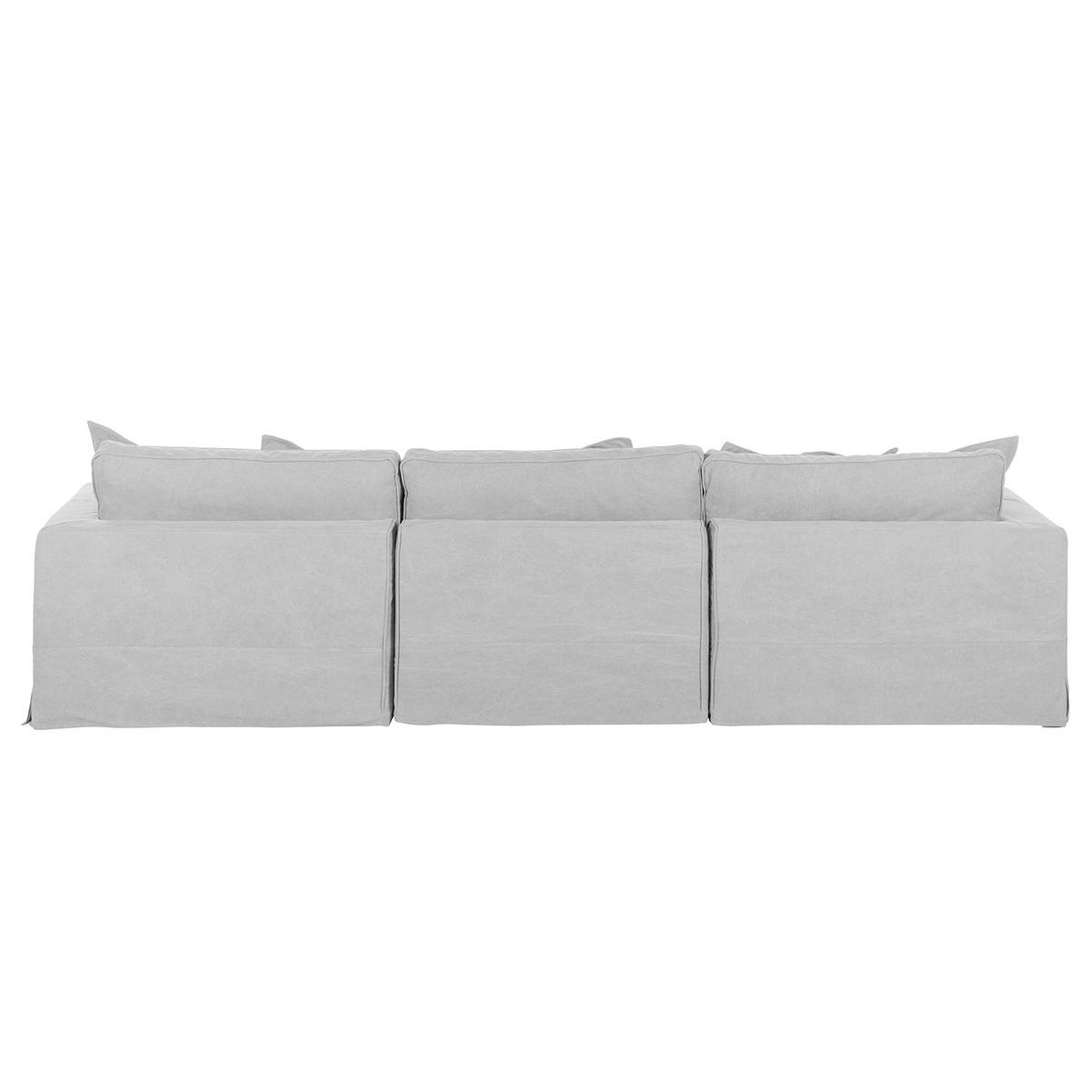 BIGSOFA Webstoff Hellgrau  - Hellgrau/Schwarz, Design, Kunststoff/Textil (338/90/119cm) - P & B