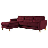 ECKSOFA Rot Samt  - Buchefarben/Rot, Design, Holz/Textil (168/238cm) - Livetastic