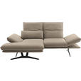 ECKSOFA  in Echtleder Sandfarben  130/210 cm  - Sandfarben/Gelb, Design, Leder/Metall (130/210cm) - Dieter Knoll