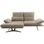 ECKSOFA  in Echtleder Sandfarben  130/210 cm  - Sandfarben/Gelb, Design, Leder/Metall (130/210cm) - Dieter Knoll