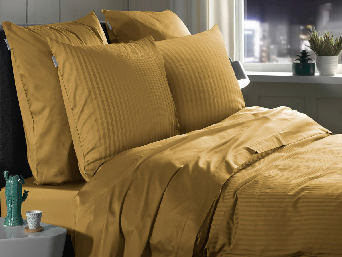 BETTWÄSCHE Banda Makosatin 200/200 cm  - Goldfarben, Basics, Textil (200/200cm)