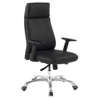 DREHSTUHL Schwarz  - Schwarz/Alufarben, Modern, Leder/Kunststoff (67,5/117,5/67,5cm) - MID.YOU