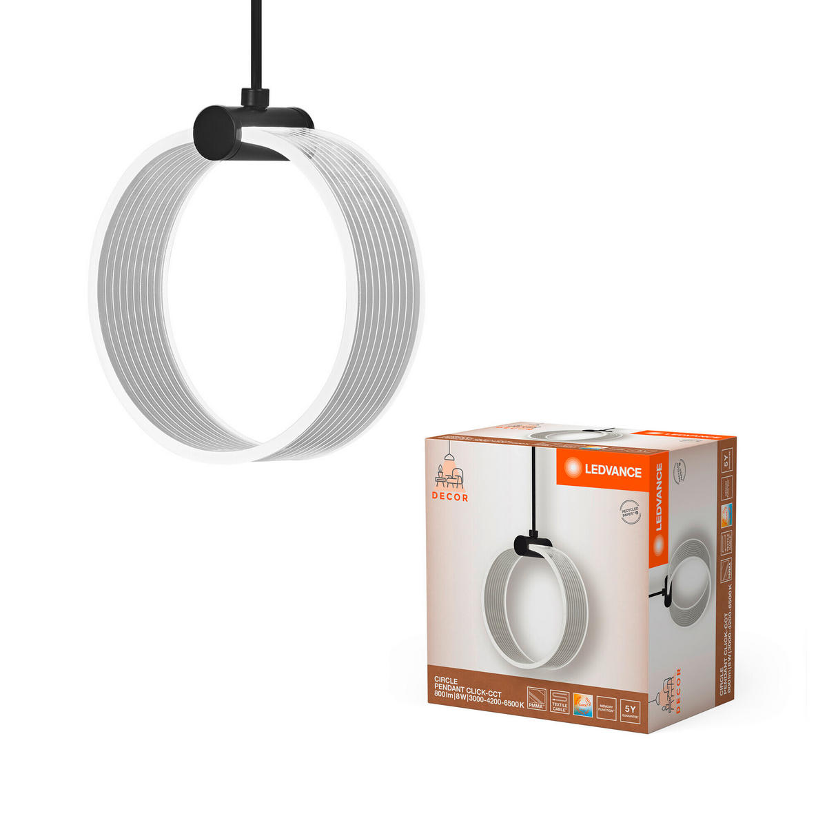 LED-HÄNGELEUCHTE 16/121 cm  - Schwarz, Design, Kunststoff (16/121cm) - Ledvance