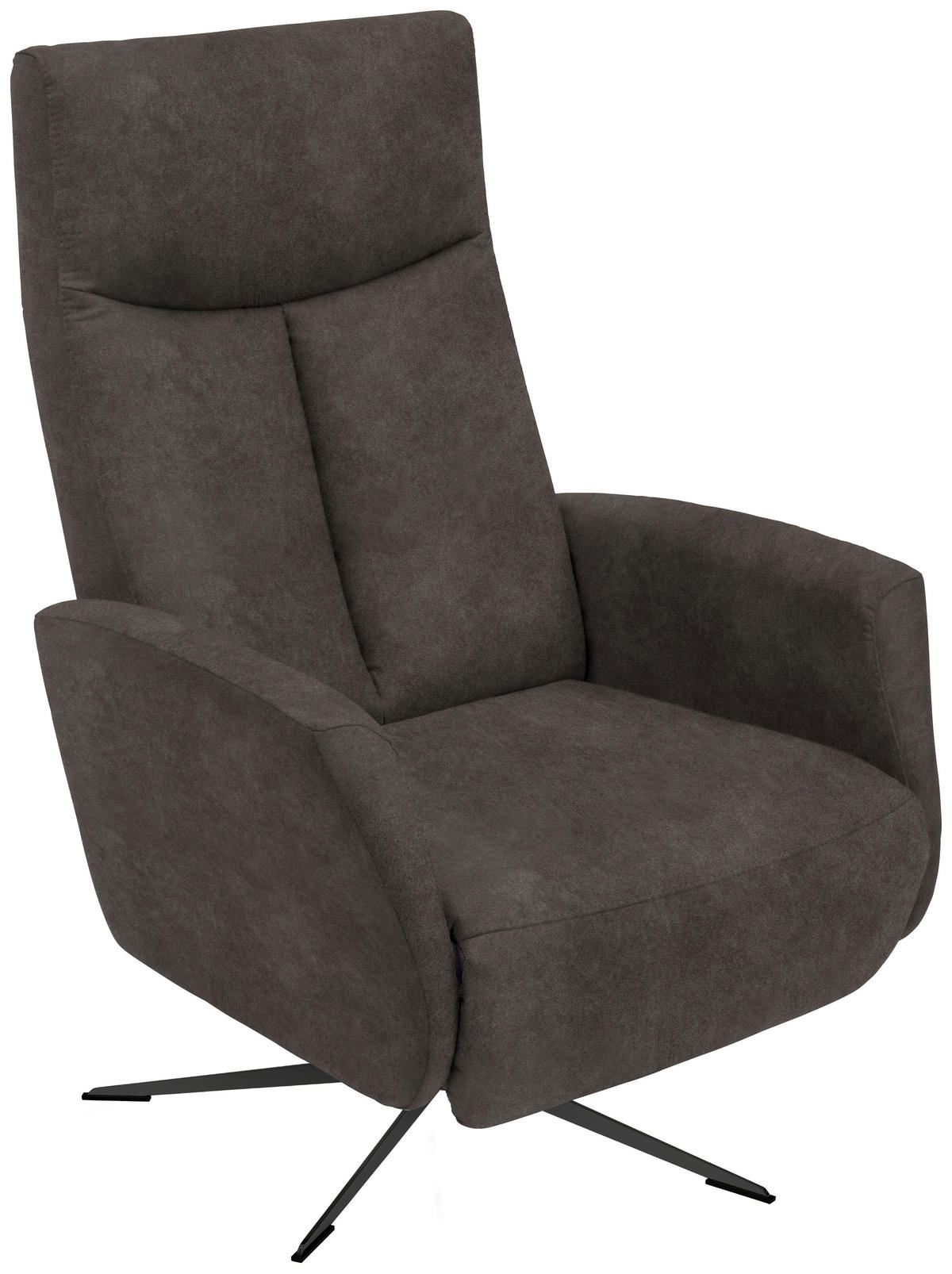 RELAXSESSEL in Textil Anthrazit  - Anthrazit/Schwarz, Design, Textil/Metall (73/105/82cm) - Welnova