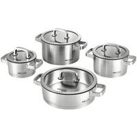 KOCHTOPFSET SENNA S8 8-teilig  - Edelstahlfarben, Basics, Glas/Metall - Am Cook