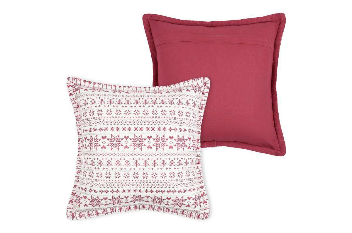 OKRASNA BLAZINA  VALGENIS   40/40 cm          - rdeča/sivobela, Design, tekstil (40/40cm) - X-Mas