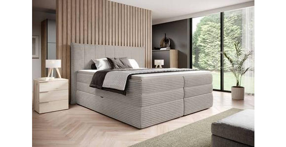 BOXSPRINGBETT 180/200 cm in Taupe - Taupe/Schwarz, Design, Kunststoff/Textil (180/200cm) - Esposa