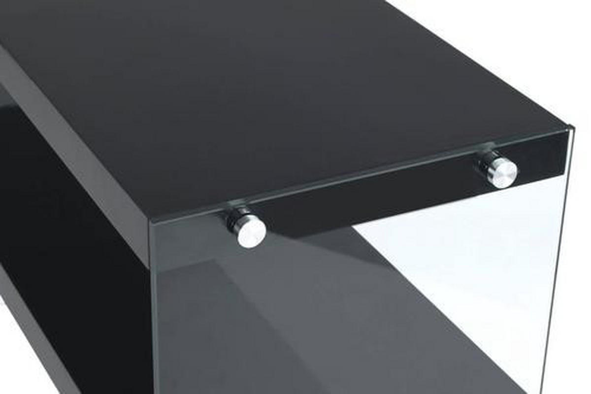 BEISTELLTISCH in Glas, Holzwerkstoff 32/110/75 cm  - Klar/Schwarz, Basics, Glas/Holzwerkstoff (32/110/75cm) - Kayoom