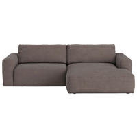 ECKSOFA Taupe Webstoff  - Taupe/Schwarz, MODERN, Kunststoff/Textil (283/175cm) - MID.YOU