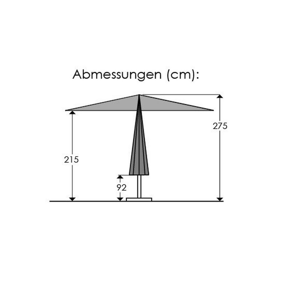 SLUNEČNÍK 350/275/350 cm - barvy stříbra/přírodní barvy, Basics, kov/textil (350/275/350cm)