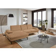 ECKSOFA in Chenille, Mikrofaser Cappuccino  - Schwarz/Cappuccino, Design, Textil/Metall (157/299cm) - Dieter Knoll