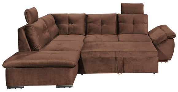 ECKSOFA in Mikrovelours Kupferfarben - Schwarz/Kupferfarben, KONVENTIONELL, Kunststoff/Textil (217/265cm) - Carryhome