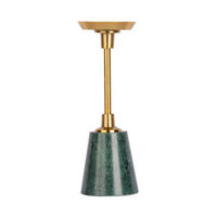 KERZENHALTER - Goldfarben/Grün, Trend, Stein/Metall (10/30/10cm) - Kayoom