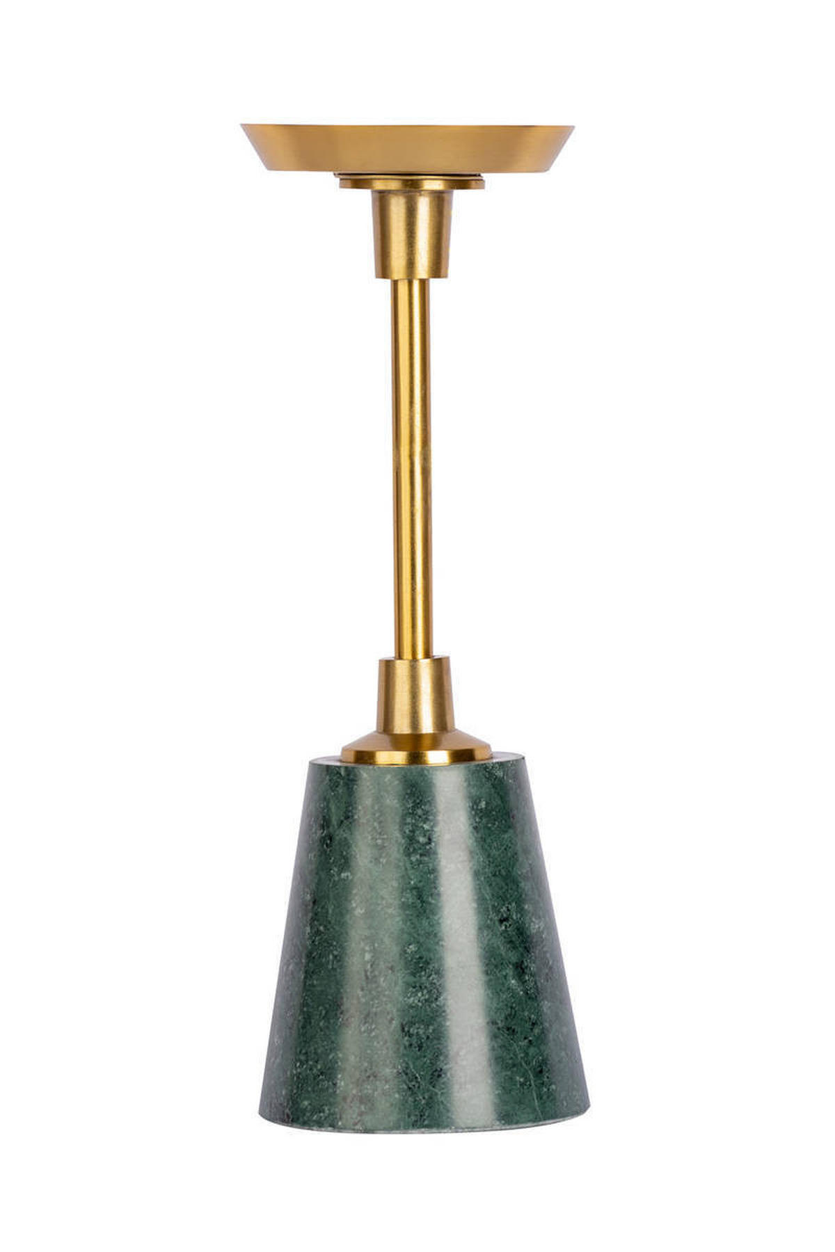 KERZENHALTER - Goldfarben/Grün, Trend, Stein/Metall (10/30/10cm) - Kayoom