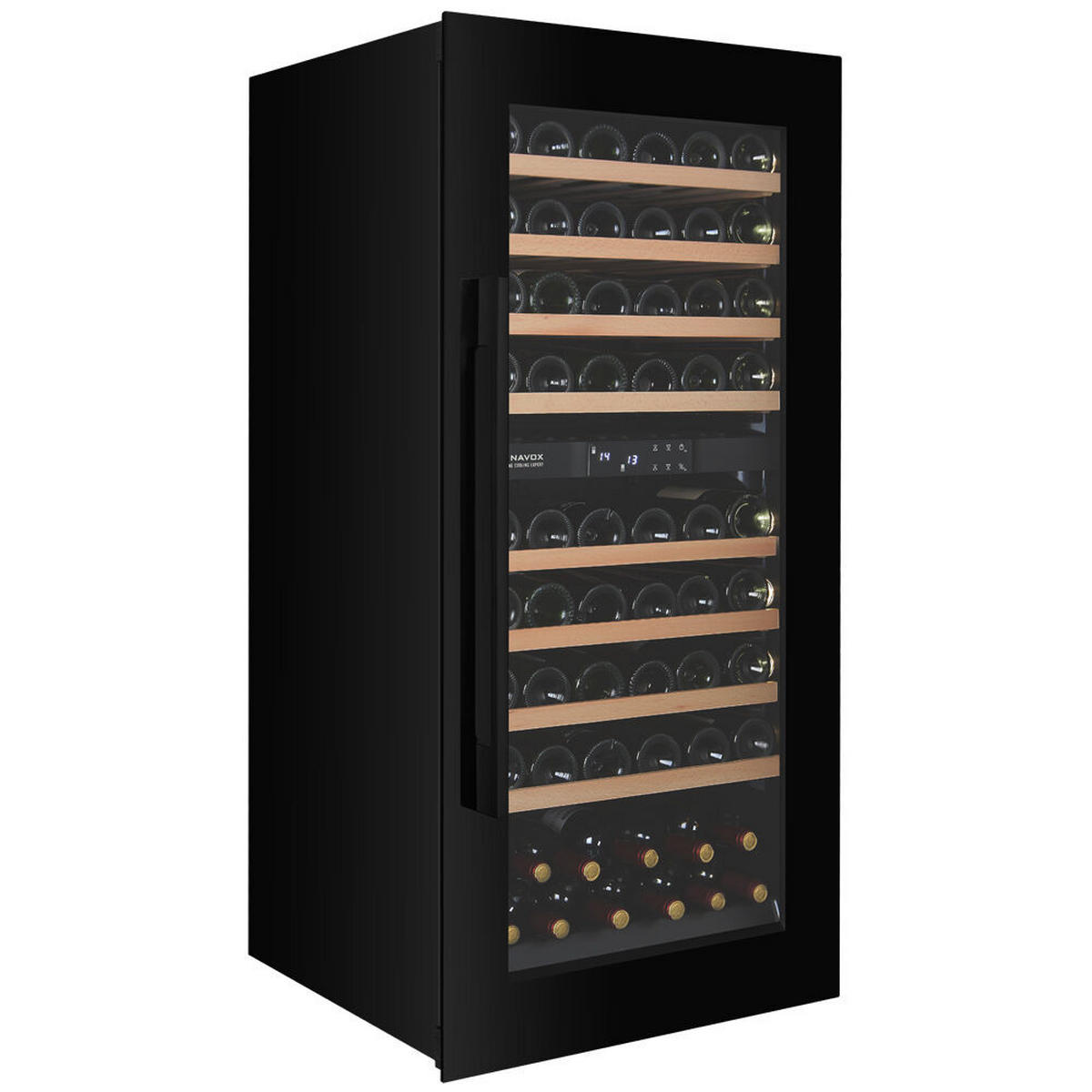 WEINKÜHLSCHRANK DXJ-65.154DB  - Schwarz, Basics, Glas/Holz (59,5/127,1/57,1cm)