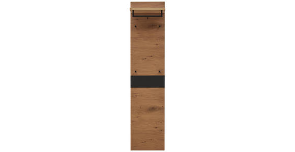 GARDEROBENPANEEL 42/183/27 cm - Eichefarben/Schwarz, Design, Holz (42/183/27cm) - Dieter Knoll