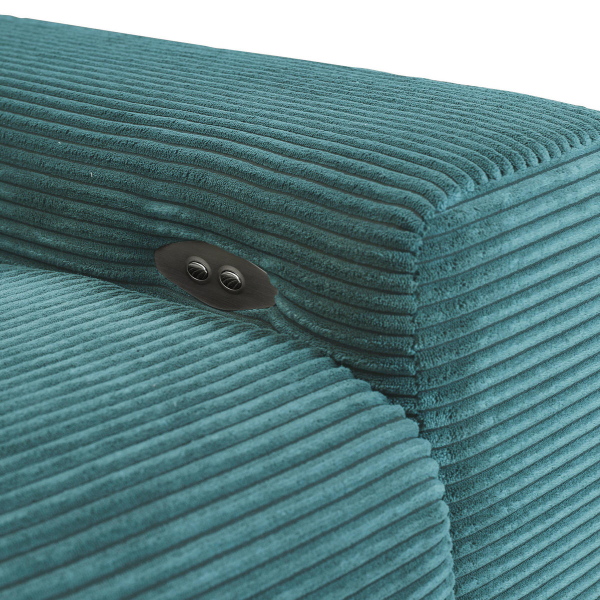 ECKSOFA in Cord Petrol  - Petrol/Schwarz, Konventionell, Textil/Metall (165/295cm) - Carryhome