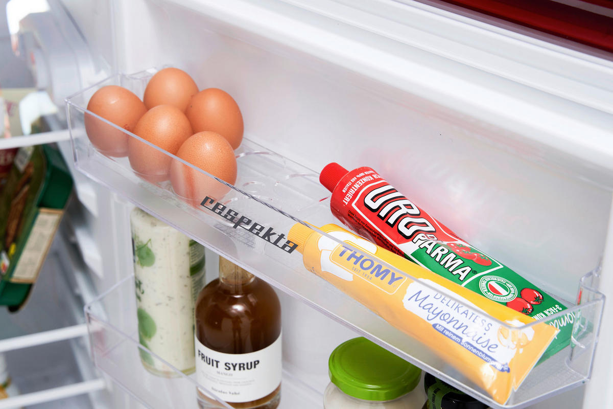 KYL-/FRYSKOMBINATION KS144VR  - röd, Trend, metall/glas (54/145/57cm) - Respekta