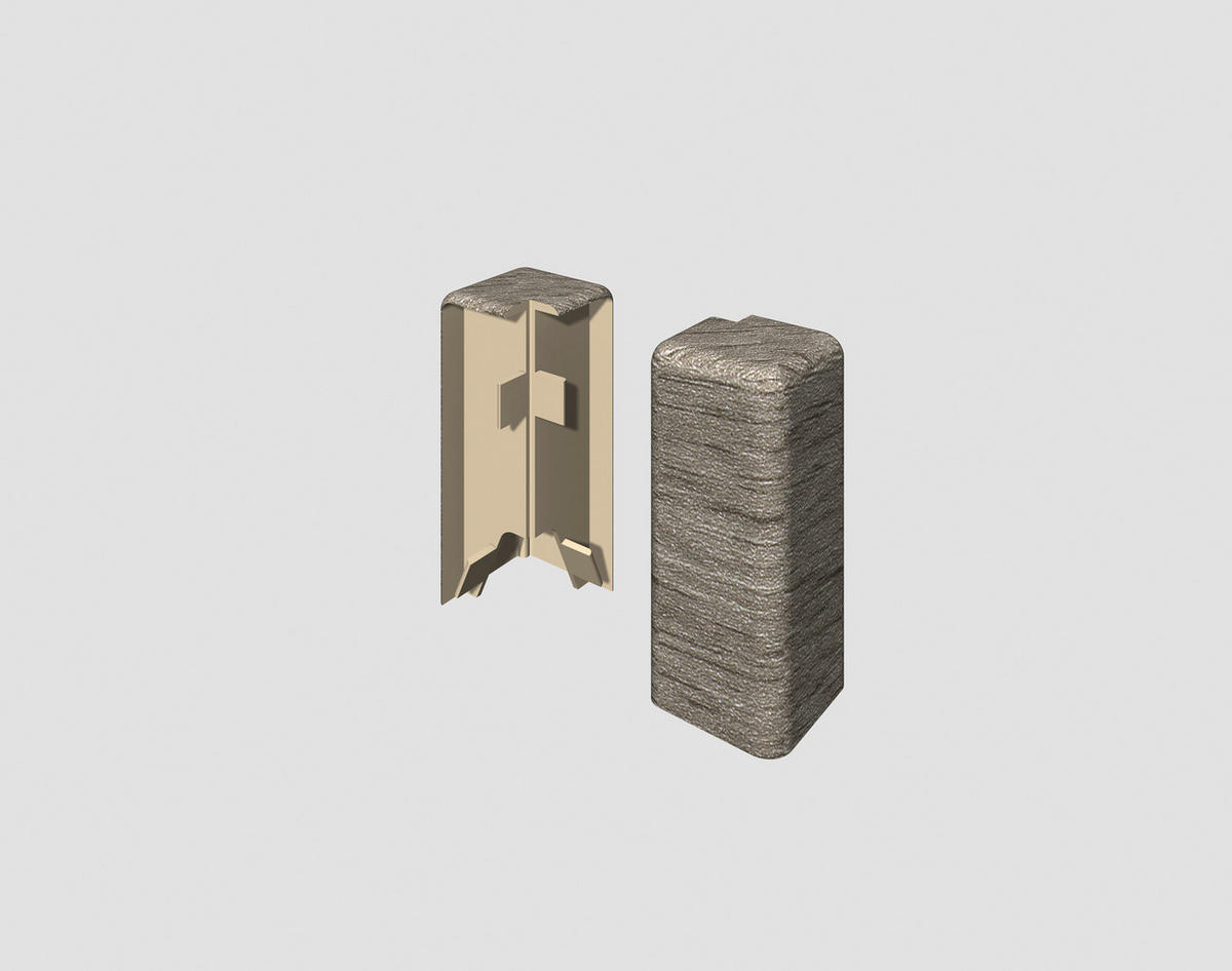 AUßENECKE Grau, Eichefarben  - Eichefarben/Grau, KONVENTIONELL, Kunststoff (1.6/0.7/5.9cm) - Egger Holzwerkstoffe