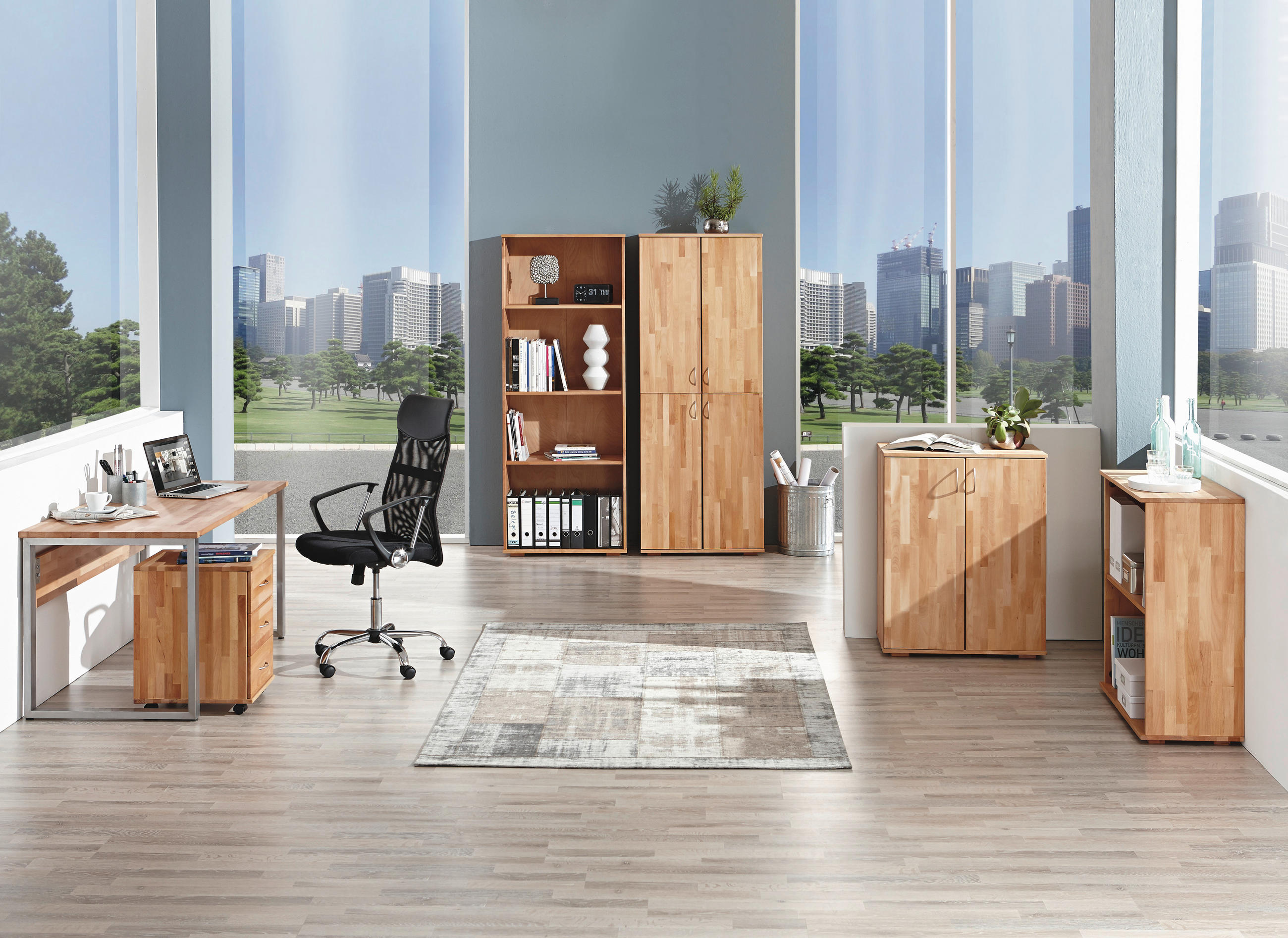 AKTENSCHRANK Kernbuche massiv Kernbuche  - Kernbuche, Design, Holz (73/90/38cm) - Carryhome