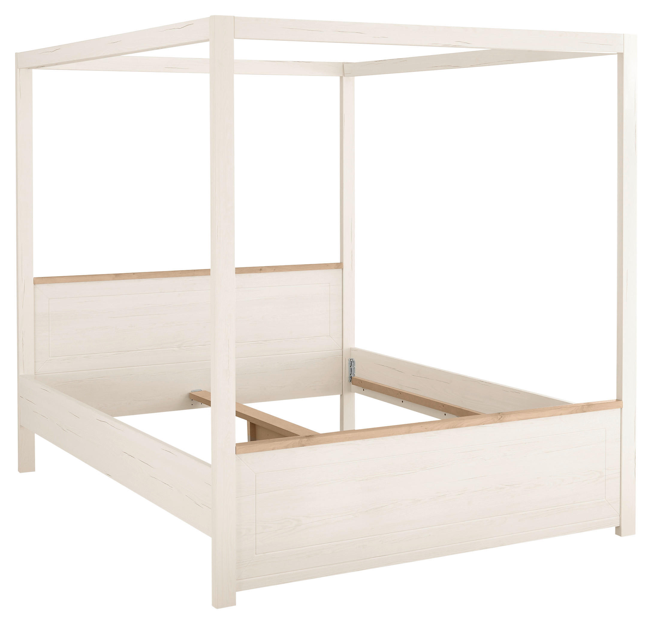 HIMMELBETT 180/200 cm in Weiß, Eiche Artisan - Weiß/Eiche Artisan, Design (180/200cm) - SetOne by Musterring