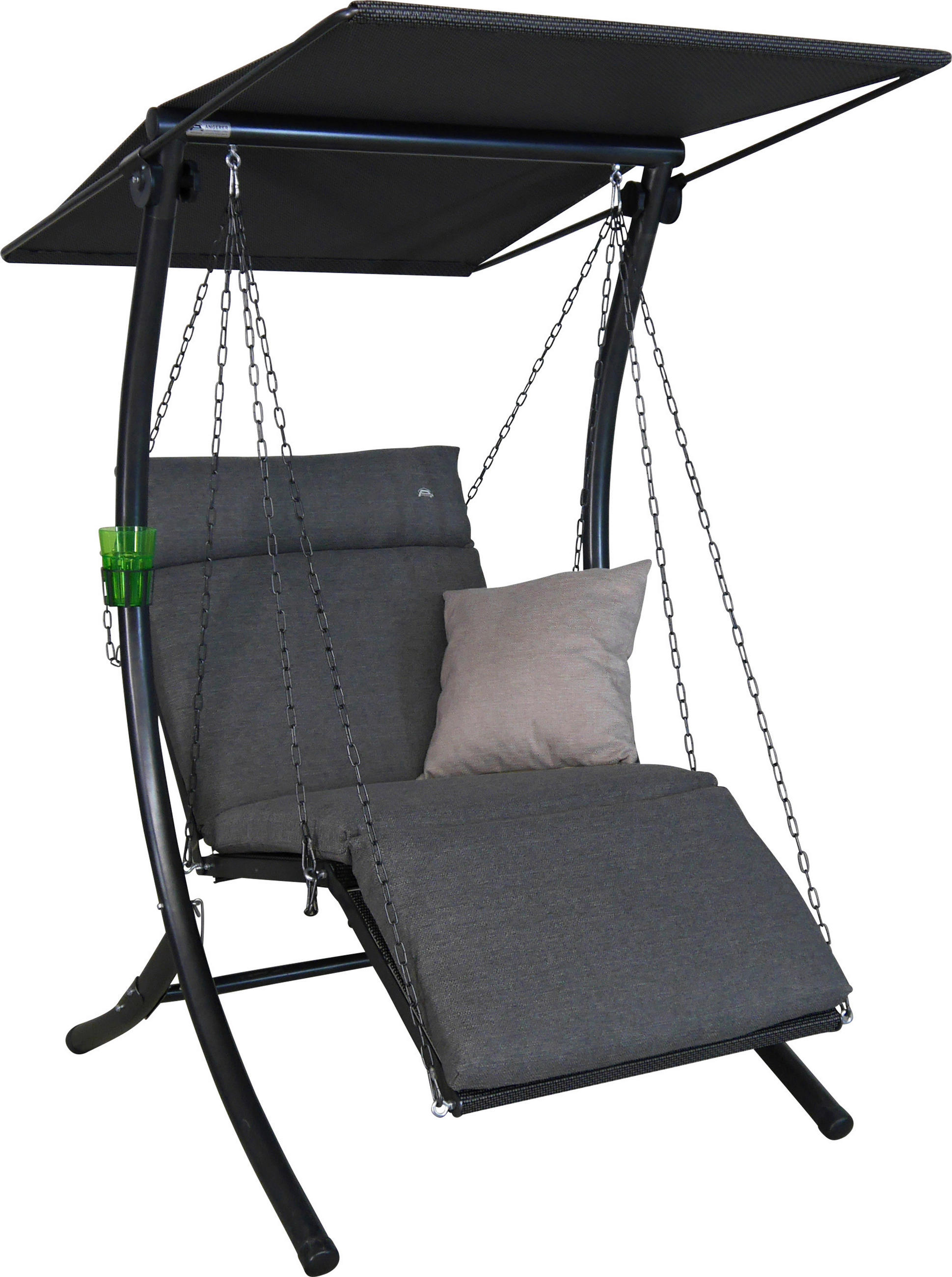 HOLLYWOODSCHAUKEL 100/160/145 cm  - Dunkelgrau/Anthrazit, Basics, Textil/Metall (100/160/145cm) - Boxxx