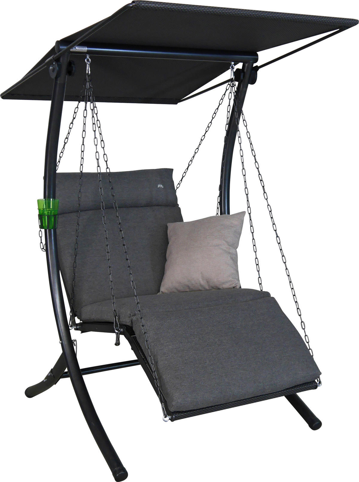 HOLLYWOODSCHAUKEL 100/160/145 cm  - Dunkelgrau/Anthrazit, Basics, Textil/Metall (100/160/145cm) - Boxxx
